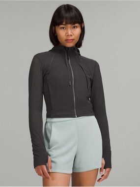 Lululemon Nulu and Mesh Cropped Define Jacket in Graphite Grey